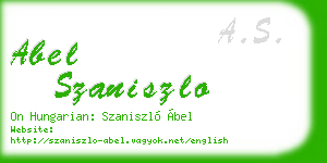abel szaniszlo business card