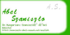 abel szaniszlo business card